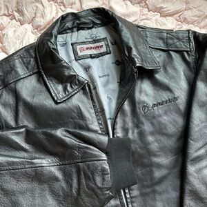 Boeing Black Leather Jacket Men’s XL Zipper Issue